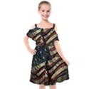 Flag Usa American Flag Kids  Cut Out Shoulders Chiffon Dress View1