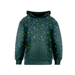 Green Patterns Lines Circles Texture Colorful Kids  Pullover Hoodie by uniart180623