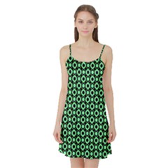 Mazipoodles Green Donuts Polka Dot Satin Night Slip by Mazipoodles