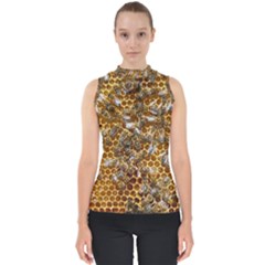 Honey Bee Bees Insect Mock Neck Shell Top by Ravend