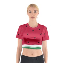 Minimalist Summer Watermelon Wallpaper Cotton Crop Top by Ravend