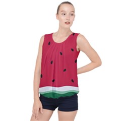 Minimalist Summer Watermelon Wallpaper Bubble Hem Chiffon Tank Top by Ravend