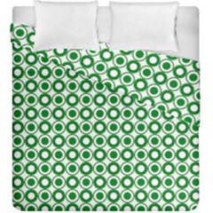 Mazipoodles Green White Donuts Polka Dot  Duvet Cover Double Side (king Size) by Mazipoodles