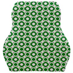 Mazipoodles Green White Donuts Polka Dot  Car Seat Velour Cushion  by Mazipoodles