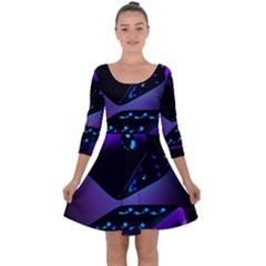 3d Ludo Game,gambling Quarter Sleeve Skater Dress by Bangk1t