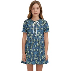 Lotus Bloom In The Calm Sea Of Beautiful Waterlilies Kids  Sweet Collar Dress by pepitasart