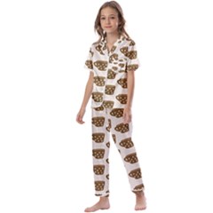 Cozy Coffee Cup Kids  Satin Short Sleeve Pajamas Set by ConteMonfrey