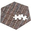 Dark digital Wood like Wooden Puzzle Hexagon View2