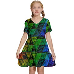 Pride Glass Kids  Short Sleeve Tiered Mini Dress by MRNStudios