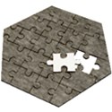 Gray digital fabric Vintage Wooden Puzzle Hexagon View2