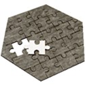 Gray digital fabric Vintage Wooden Puzzle Hexagon View3