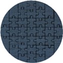 Digital dark blue Linen Wooden Puzzle Round View1