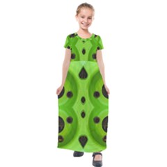 Abstract Geometric Modern Pattern Kids  Short Sleeve Maxi Dress by dflcprintsclothing