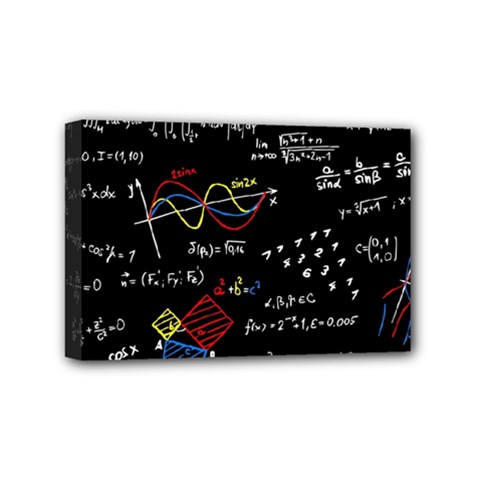 Black Background With Text Overlay Mathematics Formula Board Mini Canvas 6  X 4  (stretched) by uniart180623