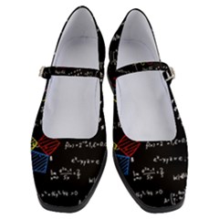 Black Background With Text Overlay Mathematics Formula Board Women s Mary Jane Shoes by uniart180623