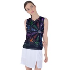 Zodiac Geek Women s Sleeveless Sports Top by uniart180623