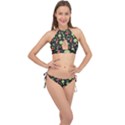 Watermelon Berries Patterns Pattern Cross Front Halter Bikini Set View1