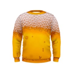 Beer Texture Liquid Bubbles Kids  Sweatshirt by uniart180623