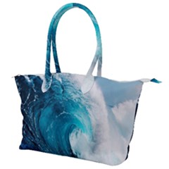 Tsunami Big Blue Wave Ocean Waves Water Canvas Shoulder Bag by uniart180623