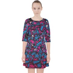 Grafitti Graffiti Abstract Artwork Digital Quarter Sleeve Pocket Dress by uniart180623