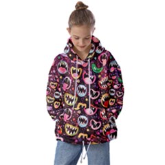 Funny Monster Mouths Kids  Oversized Hoodie by uniart180623