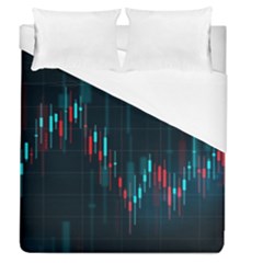 Flag Patterns On Forex Charts Duvet Cover (queen Size) by uniart180623