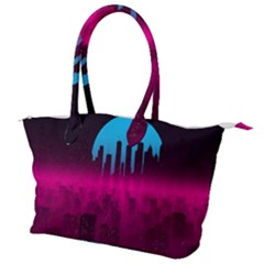 Futuristic Cityscape Canvas Shoulder Bag by uniart180623