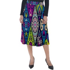 Ethnic Pattern Abstract Classic Velour Midi Skirt  by uniart180623