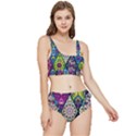 Ethnic Pattern Abstract Frilly Bikini Set View1