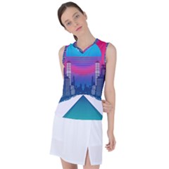 Retro Cityscape Artist Artwork Digital Art Women s Sleeveless Sports Top by uniart180623