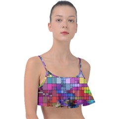 To Dye Abstract Visualization Frill Bikini Top by uniart180623