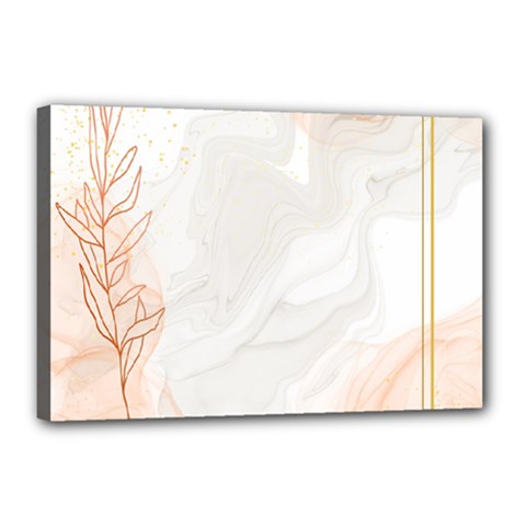 Leaves Marble Frame Background Canvas 18  X 12  (stretched) by uniart180623