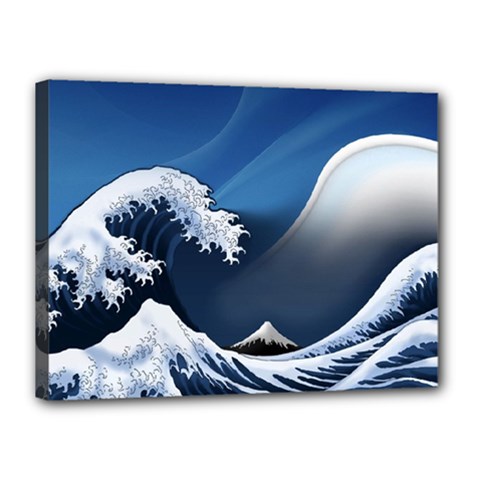 The Great Wave Off Kanagawa Canvas 16  X 12  (stretched) by Grandong