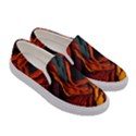 Abstract Colorful Waves Painting Art Women s Canvas Slip Ons View3