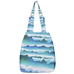 Ocean Sea Waves Beach Center Zip Backpack by Simbadda