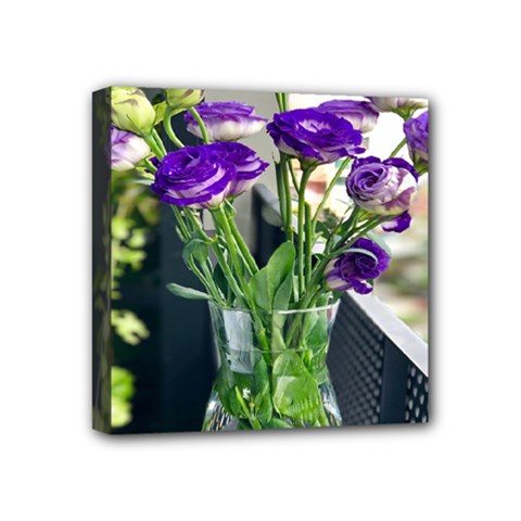 Cute Flower Wallpaper Mini Canvas 4  X 4  (stretched) by artworkshop