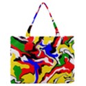 Red, Yellow, Black, Blue and Green Swirls Zipper Medium Tote Bag View1