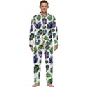 Leaves Watercolor Ornamental Decorative Design Men s Long Sleeve Velvet Pocket Pajamas Set View1