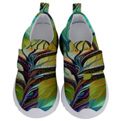 Tree Magical Colorful Abstract Metaphysical Kids  Velcro No Lace Shoes by Simbadda