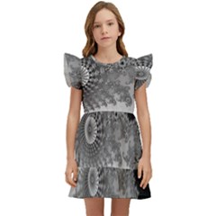 Apple Males Almond Bread Abstract Mathematics Kids  Winged Sleeve Dress by Simbadda