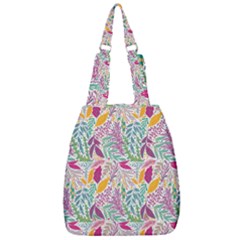 Leaves Colorful Leaves Seamless Design Leaf Center Zip Backpack by Simbadda