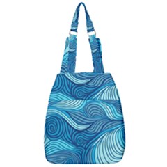 Ocean Waves Sea Abstract Pattern Water Blue Center Zip Backpack by Simbadda