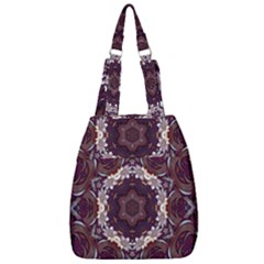 Rosette Kaleidoscope Mosaic Abstract Background Center Zip Backpack by Simbadda