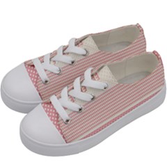 Background Pink Beige Decorative Texture Craft Kids  Low Top Canvas Sneakers by Simbadda