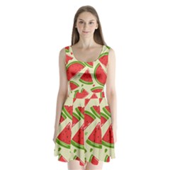 Cute Watermelon Seamless Pattern Split Back Mini Dress  by Simbadda