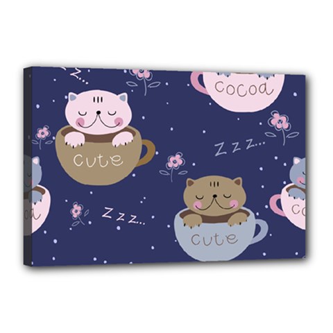 Cute Kittens Sleep Sweetly Mugs Canvas 18  X 12  (stretched) by Simbadda