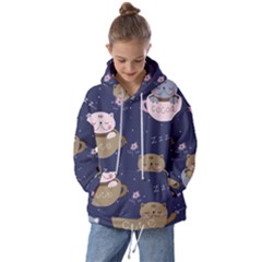 Cute Kittens Sleep Sweetly Mugs Kids  Oversized Hoodie by Simbadda