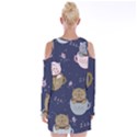 Cute Kittens Sleep Sweetly Mugs Velvet Long Sleeve Shoulder Cutout Dress View2