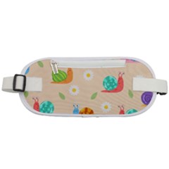 Seamless Pattern Cute Snail With Flower Leaf Rounded Waist Pouch by Simbadda