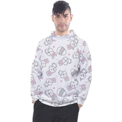 Cute Pattern With Easter Bunny Egg Men s Pullover Hoodie by Simbadda